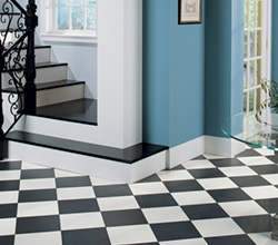 American Olean black and white tile flooring